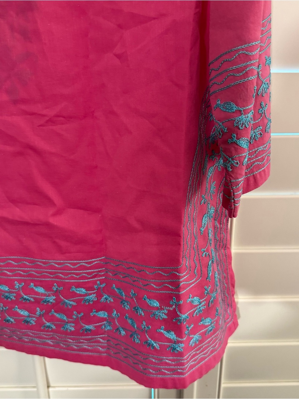 Womens Pink Embroidered Tunic Top by Gretchen Scott Designs XL - Picture 10 of 11
